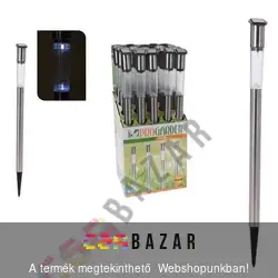 Inox kerti napelemes lámpa, jelzőfény - 70 cm