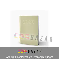 Határidőnapló, agenda 2026 bézs borítóval - napi beosztással, fehér lapokkal - A5