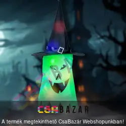 Halloween-i LED-es dekoráció - szellem - zöld - 75 x 35 cm