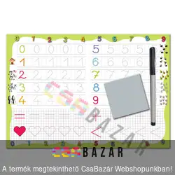 Fejlesztő tábla letörölhető filccel - számok