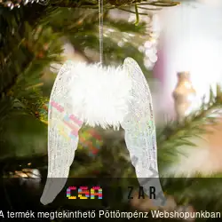 Karácsonyi dekor - irizáló akril angyalszárnyak 15 x 12,5 x 1,5 cm