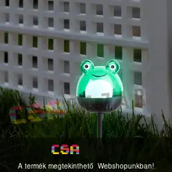 LED-es szolár lámpa hidegfehér 5 x 5 x 15 cm - zöld béka