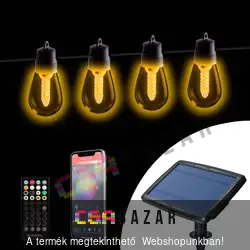 Szolár ledes fényfüzér 25 db fehér LED - 13,6 m - bluetooth kapcsolattal