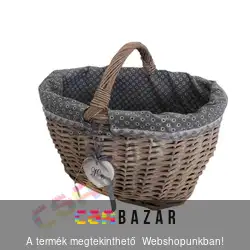 Vesszőkosár bevásárlókosár textil béléssel