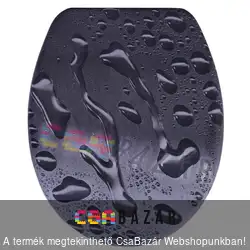WC ülőke duroplast Easy Click - lecsapódásmentes zsanérokkal fekete vízcsepp mintás