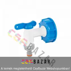 IBC tartály kupak műanyag csappal - cserélhető véggel