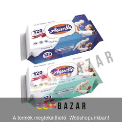 Aquella baba törlőkendő popsitörlő 120 db-os Prémium kivonattal - Fliptop tetővel