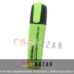 Szövegkiemelő filc vágott hegyű, lapos test - Fluo neon zöld - Keyroad