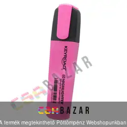 Szövegkiemelő filc vágott hegyű, lapos test - Fluo neon rózsaszín - Keyroad