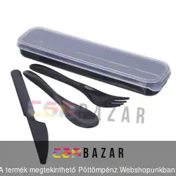 Utazó evőeszköz tartó doboz - műenyag evőeszközzel
