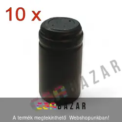 Zsugor kapszula pálinkás, boros üvegre - fekete - 10 db / csomag
