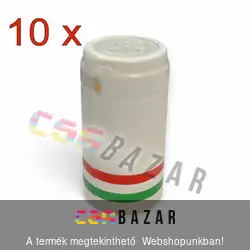 Zsugor kapszula pálinkás, boros üvegre - fehér nemzeti szín - 10 db / csomag