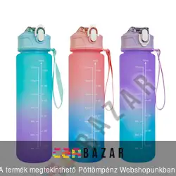 Sport, motivációs kulacs műanyag 750 ml - opálos kék-lila színátmenetes