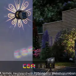 Szolár fali dekorlámpa álló - 8 x 9 cm - 1 db melegfehér SMD LED