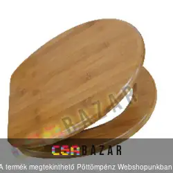 Bambusz WC ülőke rozsdamentes acél zsanérokkal