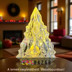 LED-es akril karácsonyfa 8 cm - melegfehér