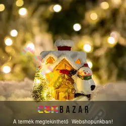 Karácsonyi kerámia LED házikó dekoráció - 8 x 6 x 8.5 cm