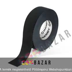 Öntapadós textil szalag fekete - kábelkorbácsokhoz - 25 m x 19 mm x 0,2 mm