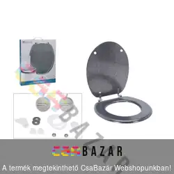 MDF WC ülőke acél zsanérokkal - csillámló ezüst