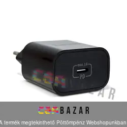 Hálózati Adapter Type-C PD20W gyorstöltéssel - fekete