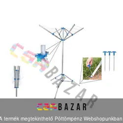 Kerti ruhaszárító ötvözött alumíniumból 15 m szárítófelület - tripod lábbal
