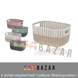 Fonott mintás műanyag kosár 18 x 24 x 12 cm - 4L